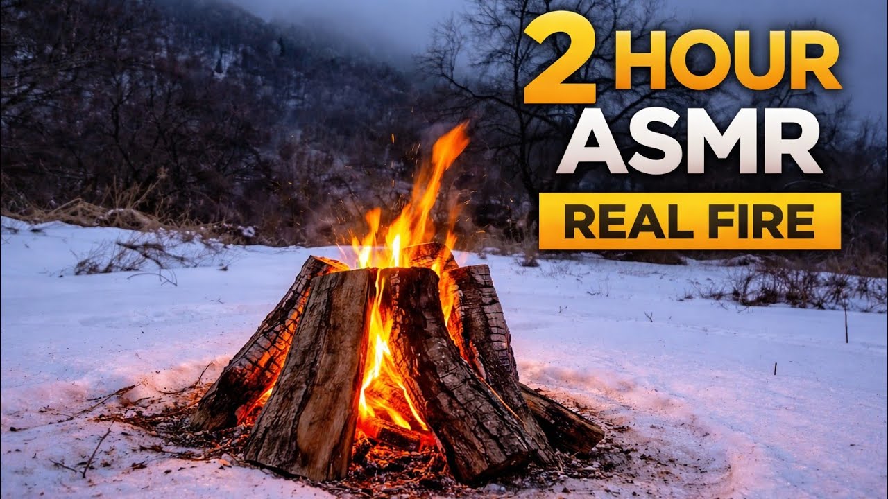 2 Hour REAL Fire ASMR 🔥 | Natural Crackling Sounds | No Talking