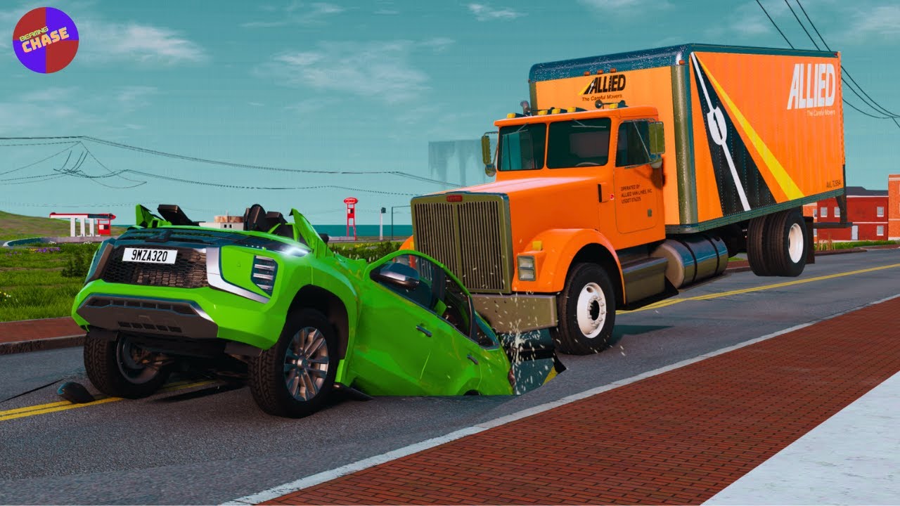 Road Potholes and Bump Crashes in BeamNG.drive 😱😱