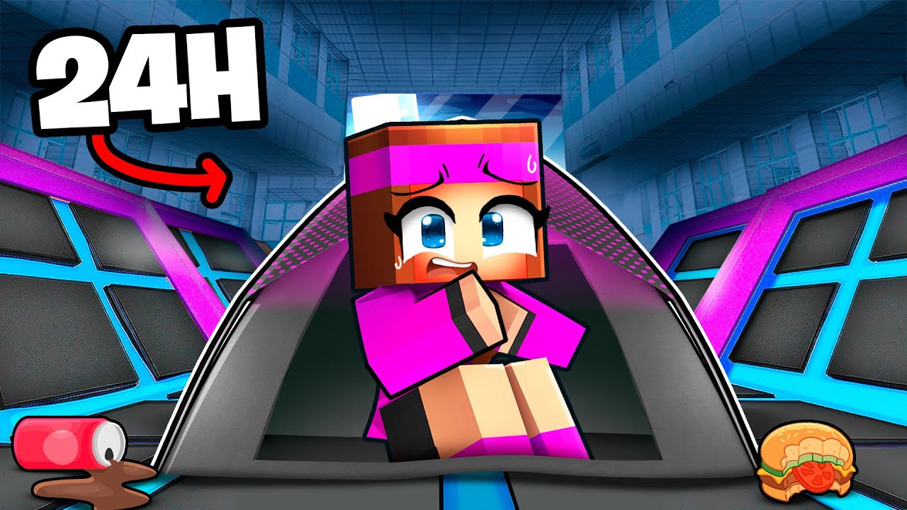 Je passe 24h dans un Trampoline Park sur Minecraft !