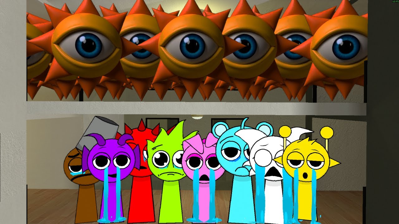 Whole Hotel of Horror 4K SPRUNKI Mr Sun, Original Sprunki Are Scared