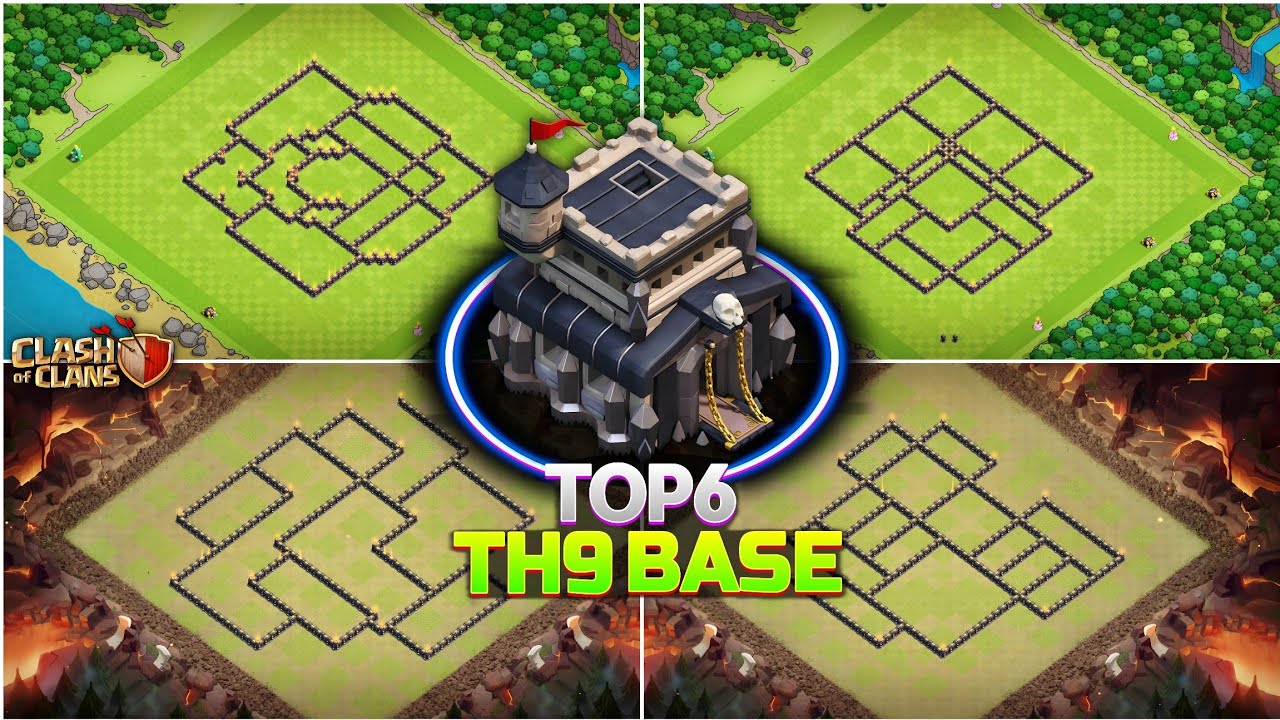 TOP 6! TOWN HALL 9 War & Trophy Pushing Base Layouts | TH9 Best CWL Bases 2025! Clash of Clans
