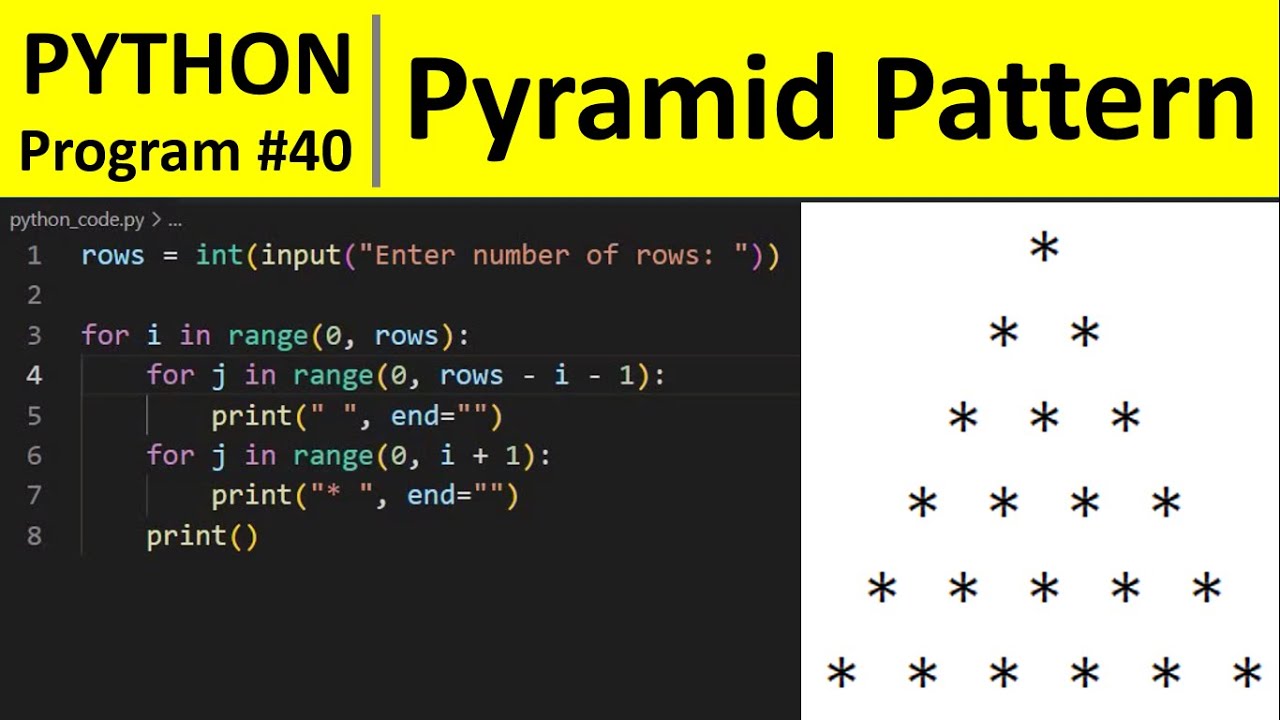 Программа Python №40 &mdash; Узор &laquo;Пирамида-Звезда&raquo; на Python