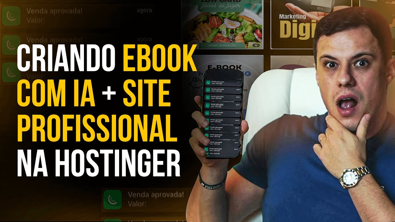 Como Criar EBOOKS e SITES Profissionais com IA + Hostinger para vender na internet