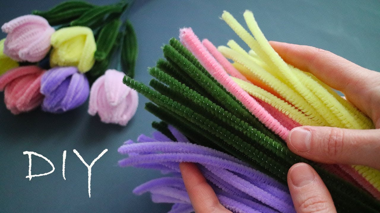 КАК ПРОСТО сделать тюльпаны из синельной проволоки #pipecleaner #tulips