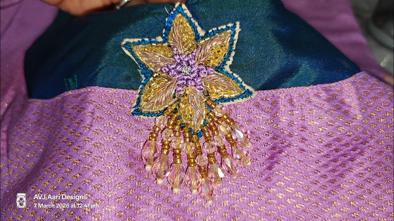 3d patch work stitching in Tamil #aari #blousedesign #blouse #3d #3D patch work#fashion #star #video