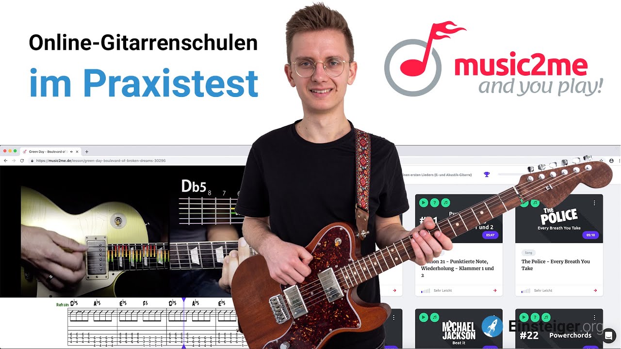 Music2me Test + Erfahrungen | Online-Gitarrenunterricht zum Gitarre lernen im Test | Einsteiger.org