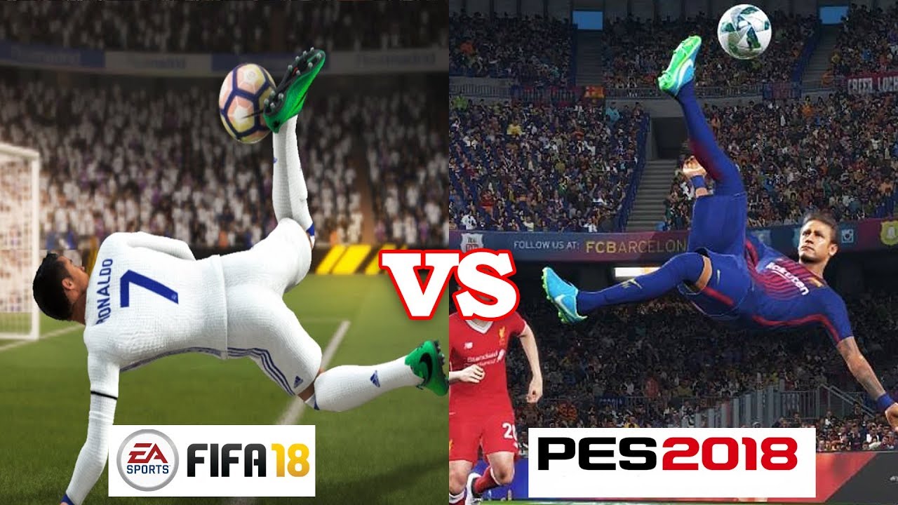 FIFA 18 vs PES 2018 All Goals Comparison (Free Kick,Penalty,Long Shot Goal) - HD 1080p