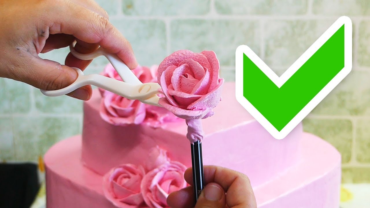 Whipped cream Rose for Cake Decorations | How to Make | Tutorial