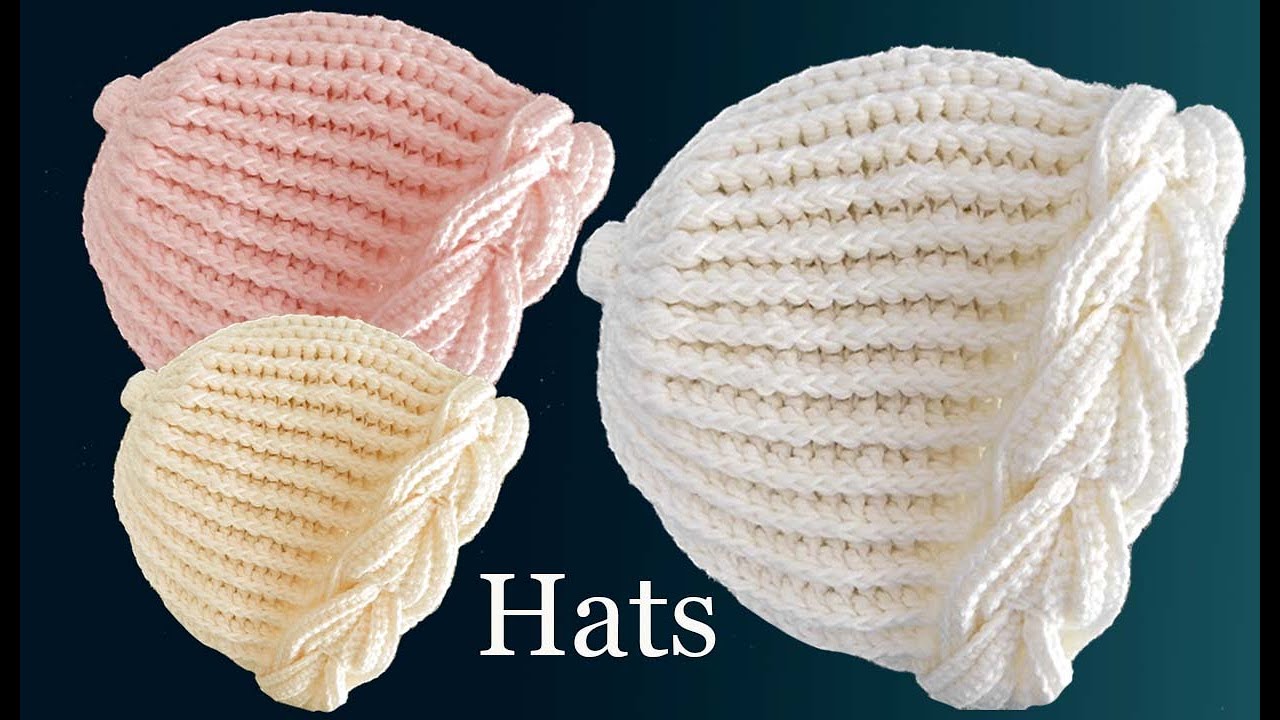 Nuevo Modelo de Gorro TODAS LAS TALLAS Tejido de Punto Trenzas tejidas a Crochet