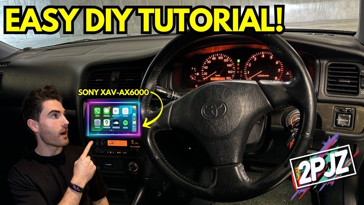 WIRELESS CARPLAY JZX100 install! (HOW-TO Sony XAV-AX6000)