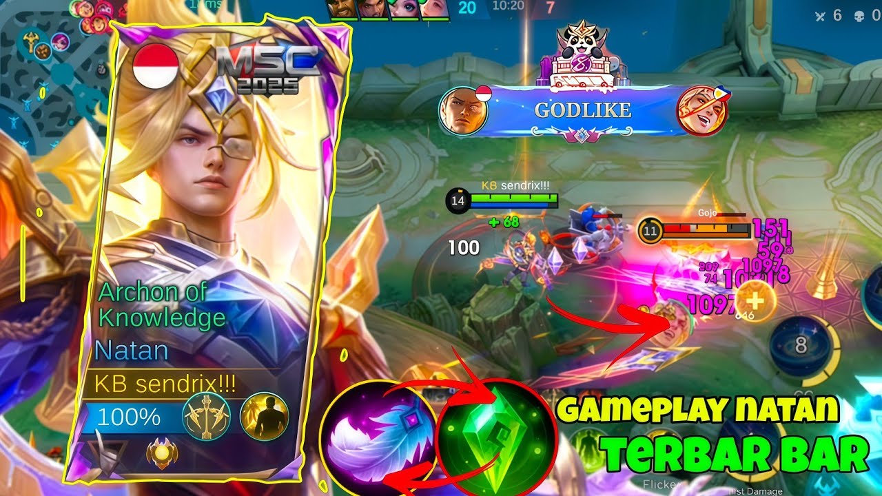 Gameplay!!!buíld Natan tersakit!!! Sekali combo musuh ilang!!! #mobilelegends 