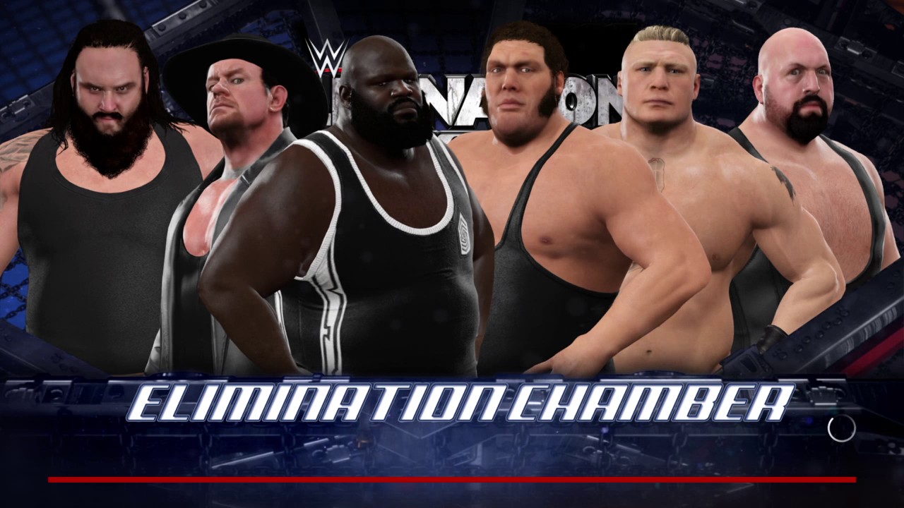 WWE 2K17 Брок против Биг Шоу, Марка, Брауна, Андре, Гробовщика, матч 6-Man Elimination Chamber