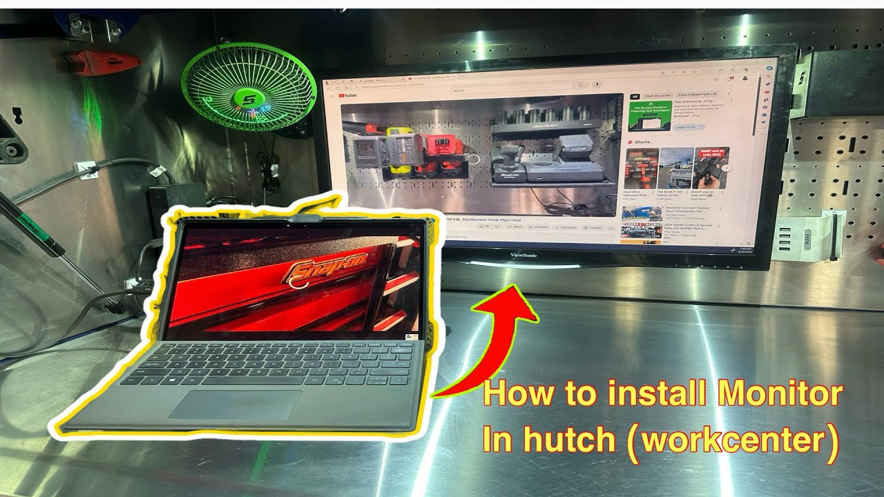 Как установить монитор внутри вашего Hutch (рабочего центра) #viralvideo #snapontuesday #fyp #mechanic