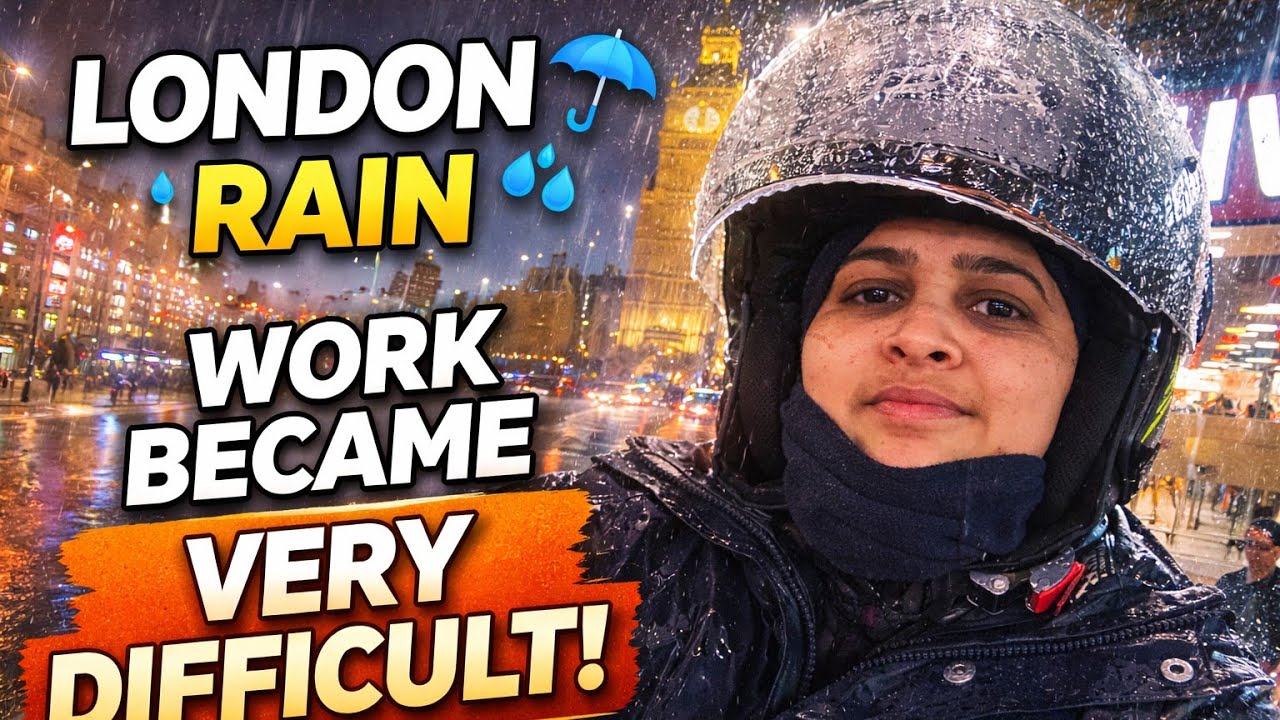 Heavy Rain in London ☔ | Delivery Work Became Very Difficult