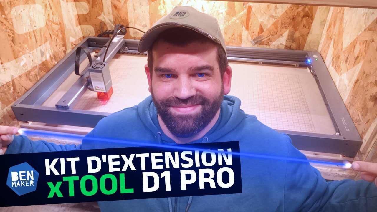J'installe le kit d'extension pour le xTool D1 Pro (+ grille de repère et chaine passe câble)