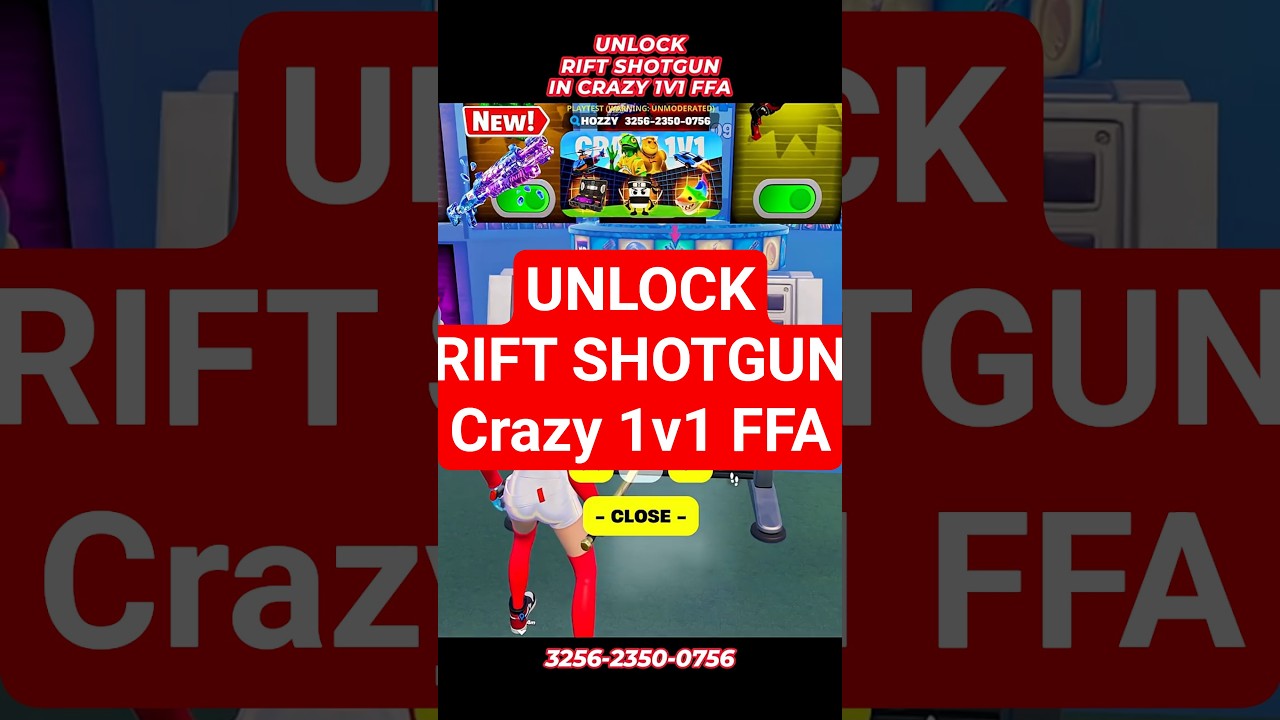 RIFT SHOTGUN IN CRAZY 1V1 FFA All Guns & Rides FORTNITE MAP #shorts  #fortnite #fortnitecreative