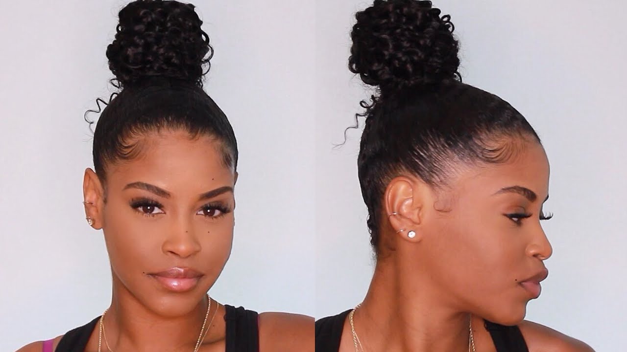 BEST Easy Protective Style Top Bun w/ Extensions (On Short Hair) ft. Sido Hair