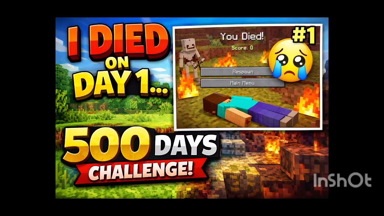 I can't survive ink first day of Minecraft 500 day survival challenge
