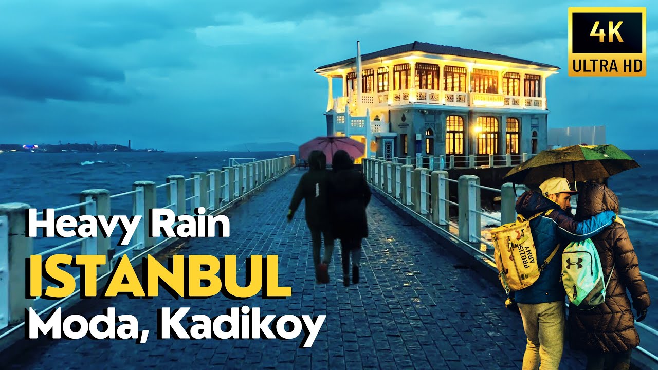 Walking in the Rain Istanbul 4K | Kadıköy Moda, December 2024