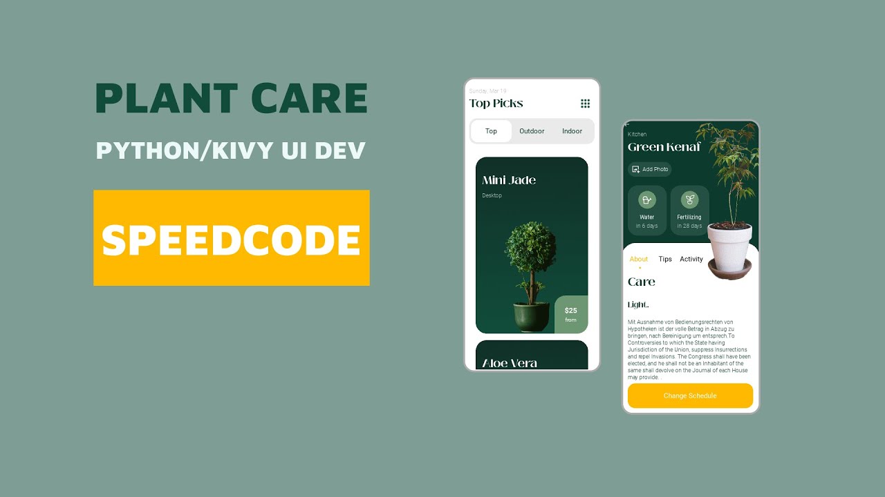 How To Create Plant Care UI(Speedcode) - Python/Kivy