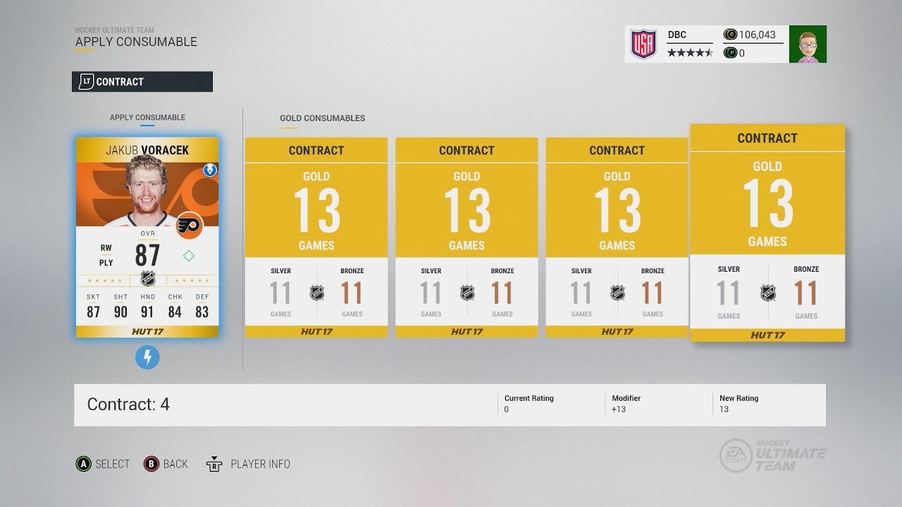 NHL 17 HUT Contract Glitch! Can't Apply Contracts! How Do I Fix This!?