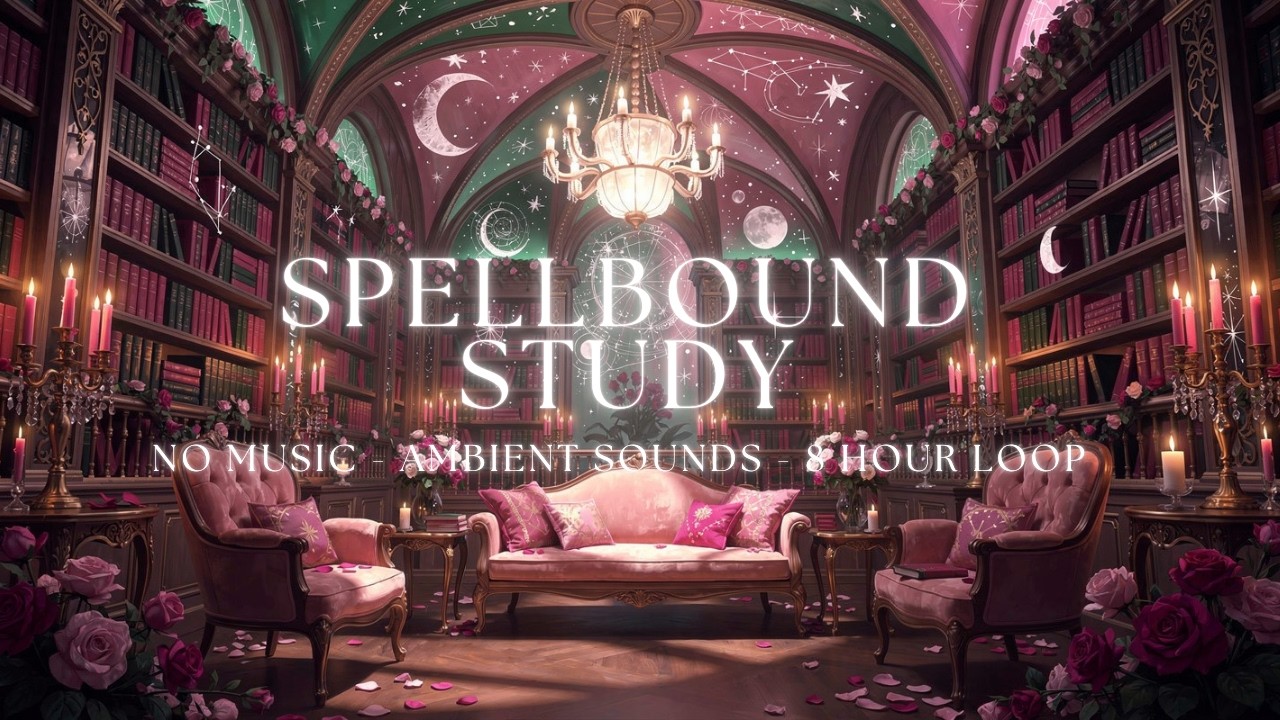 Witchy Library Ambience ✨📖 | Celestial Pink Victorian Study