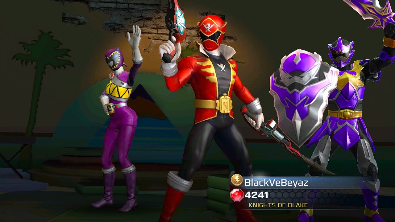 Трой Берроуз Супер Мегафорс Красные и фиолетовые помощники Power Rangers Legacy Wars Геймплей