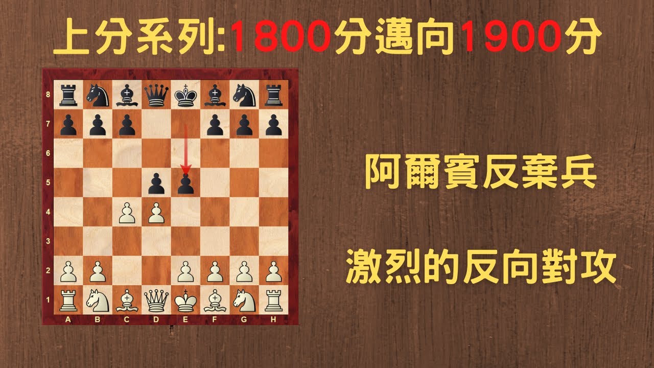 【Rey的西洋棋】阿爾賓反棄兵 激烈的反向對攻【1800分上分系列】| 国际象棋 | Chess