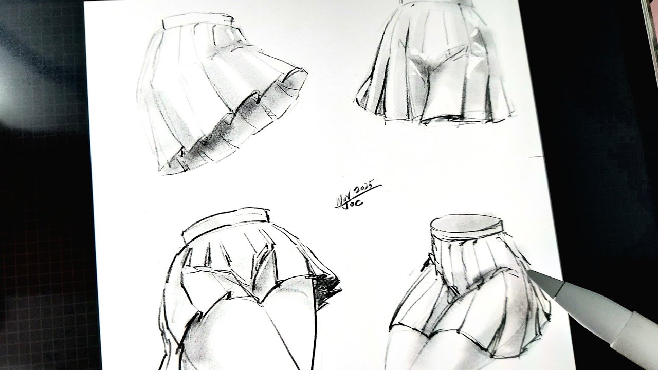 Drawing an anime skirt is easy ｜iPad pencil 