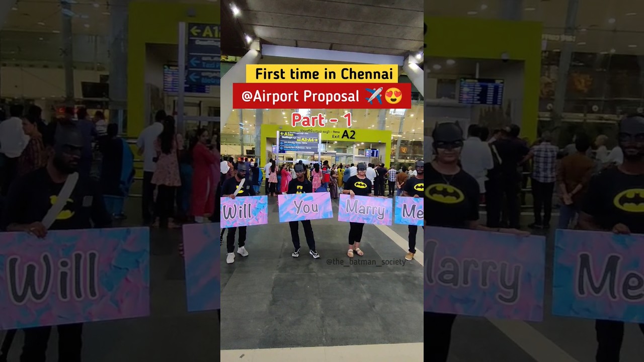 The most romantic proposal ever at Chennai Airport for the first time 😍🥰 #proposal #willyoumarryme