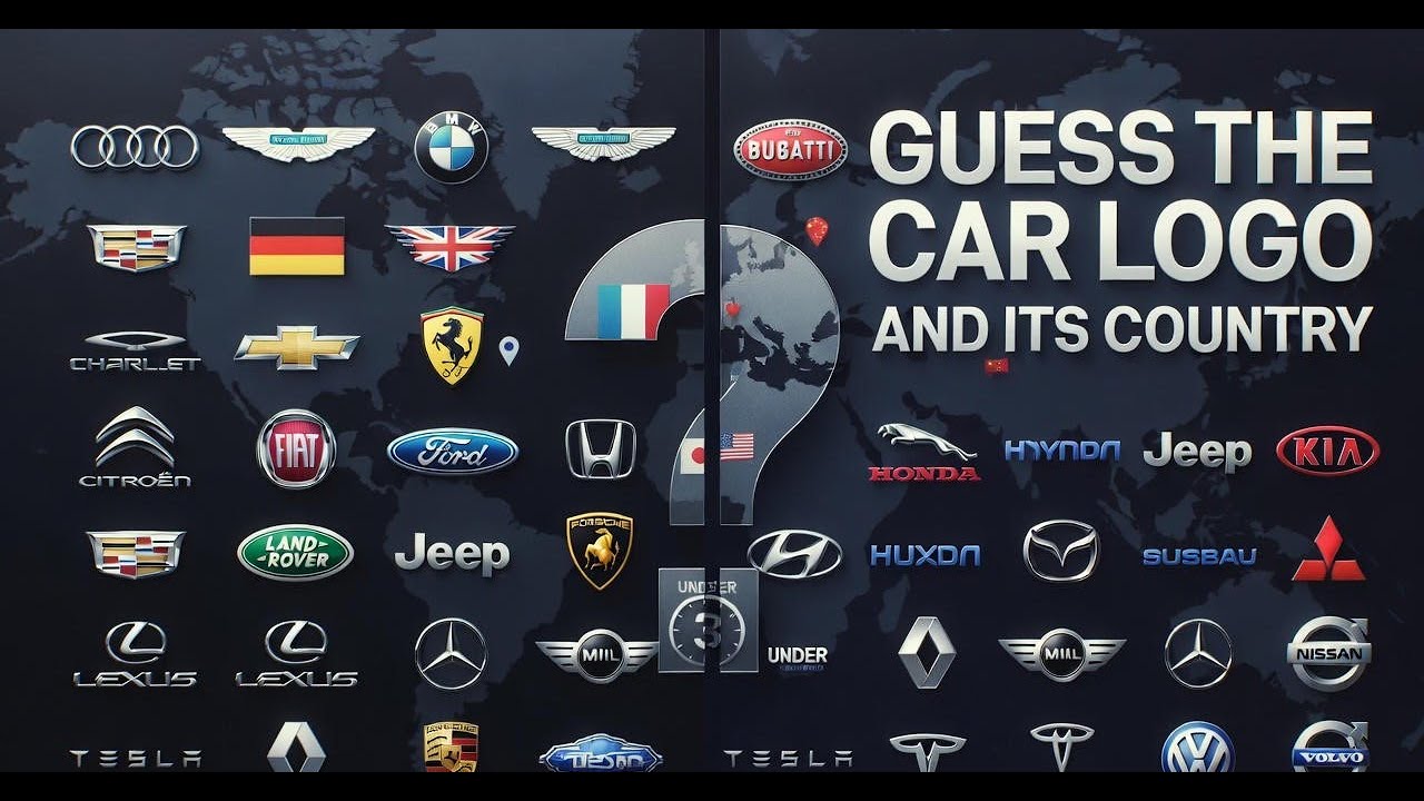 Guess The 200 Car Brand Logo & Origin Country Under 3 seconds | Logo Quiz (Famous & Unique)