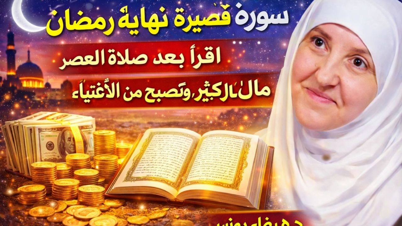 سورة قصيرة قبل نهاية رمضان! اقرأها بعد صلاة العصر وسيأتيك مال كثير وتصبح من الأغنياء. هيفاء يونس