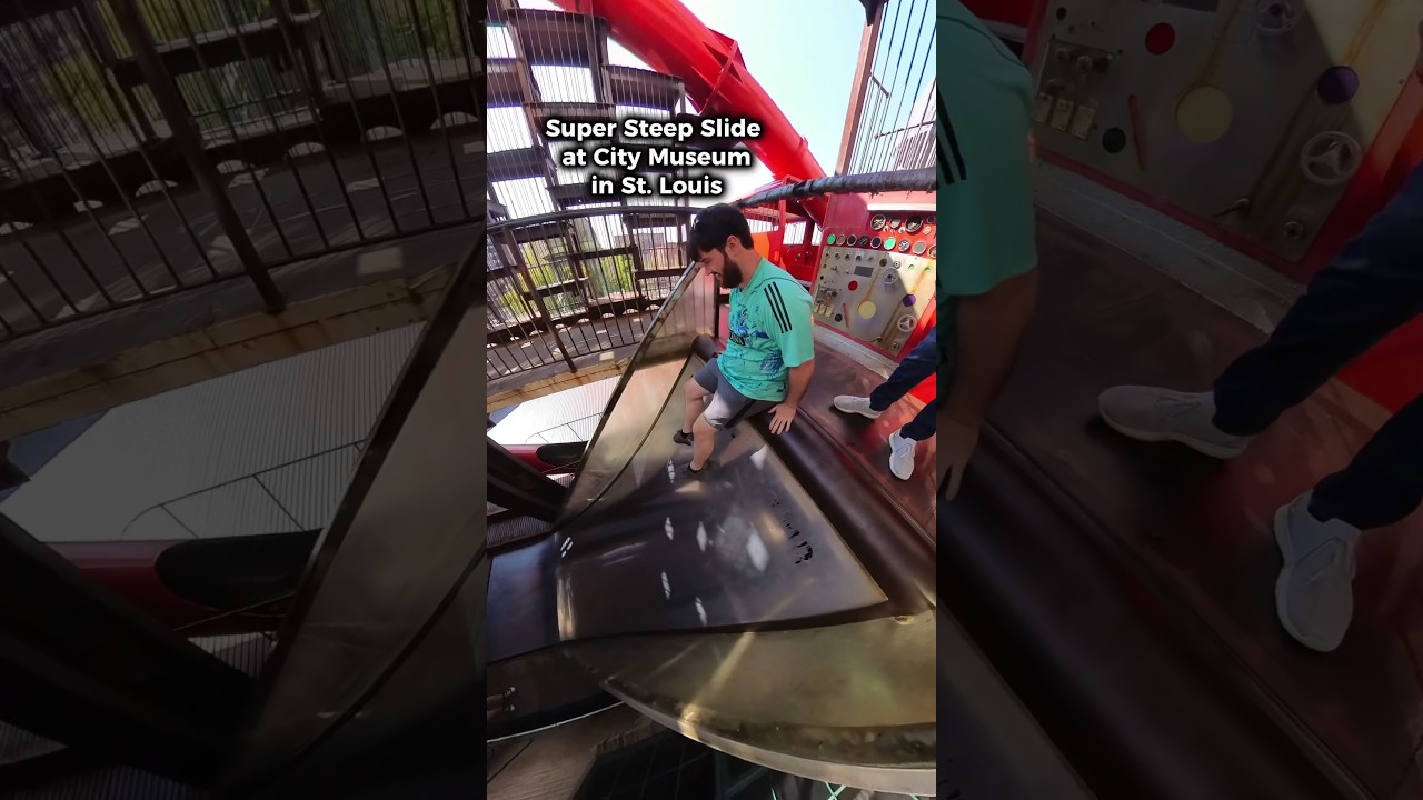 Steep Slide Drop 🛝 at City Museum in St. Louis!