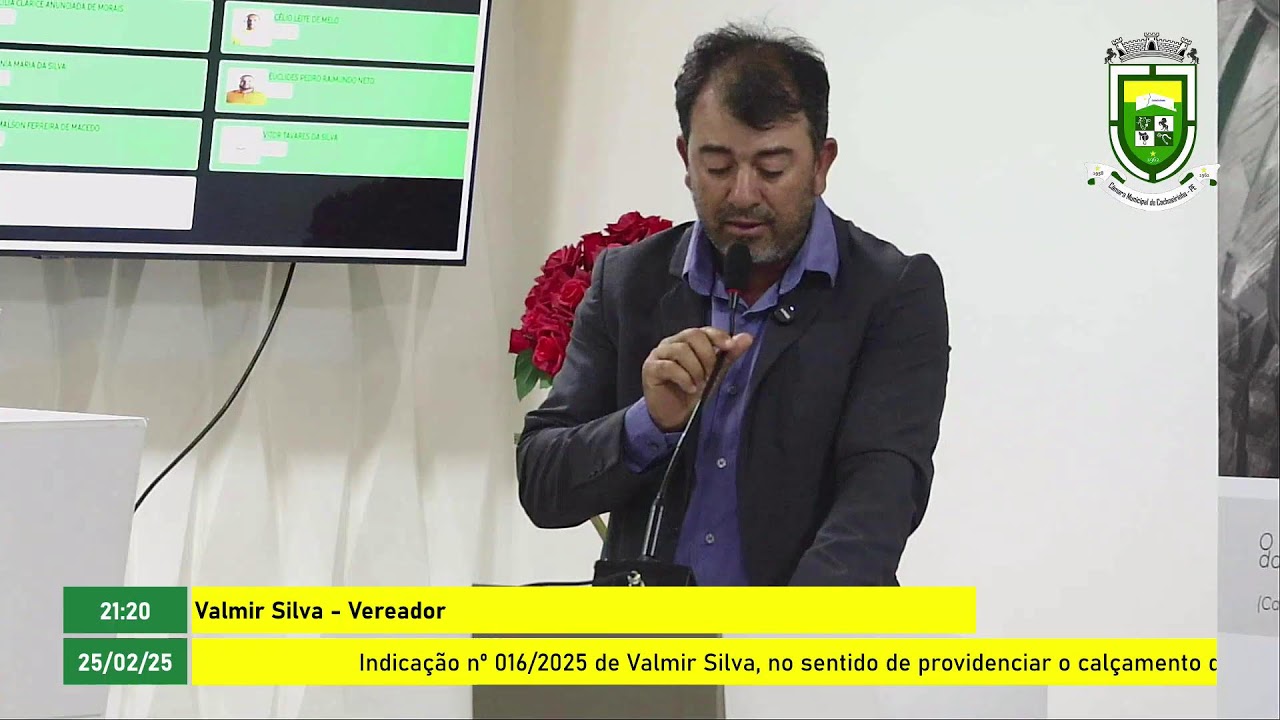 Reunião Ordinária da Câmara Municipal de Cachoeirinha - PE, 25 de fevereiro 2025