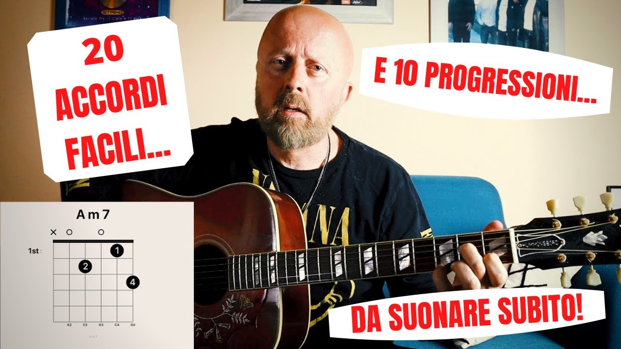 Come suonare subito 20 accordi semplici e indispensabili! Con 10 progressioni pronte per l'uso!