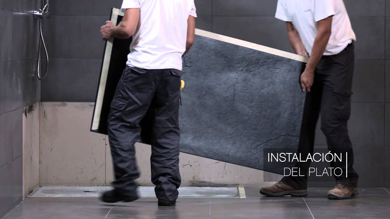 ES-BAÑOS 10-PLATO DE DUCHA SOLIDSTONE SOBRE PAVIMENTO