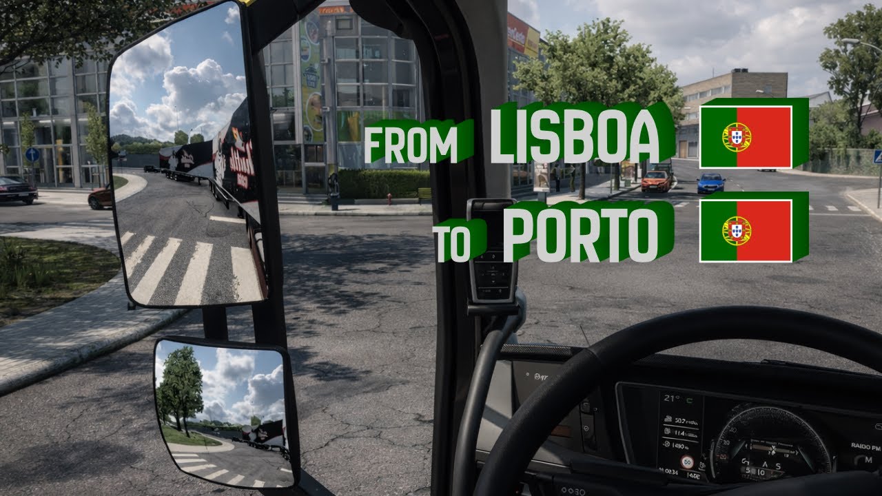 Daytime Truck Driving | Traffic, Engine Sounds | Drive from Lisbon to Porto