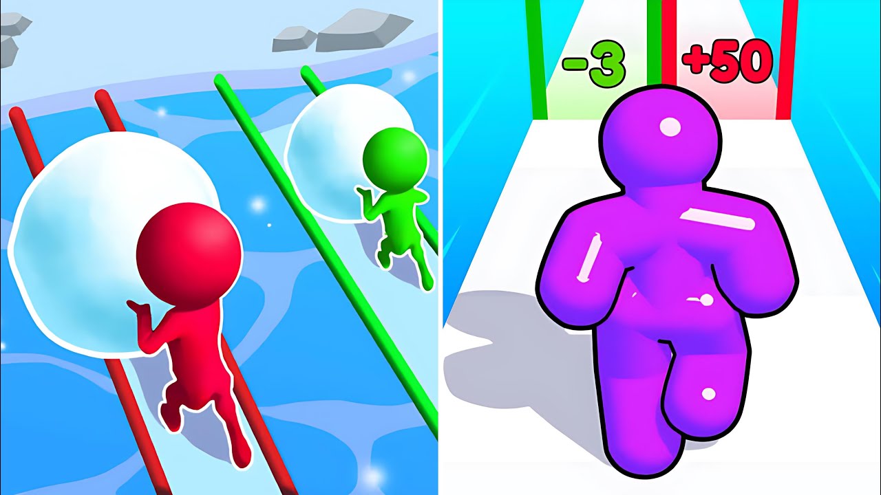 Snow Race 3D🆚Tall Man Run Extreme Speedrun Master Levels 999 Gameplay 