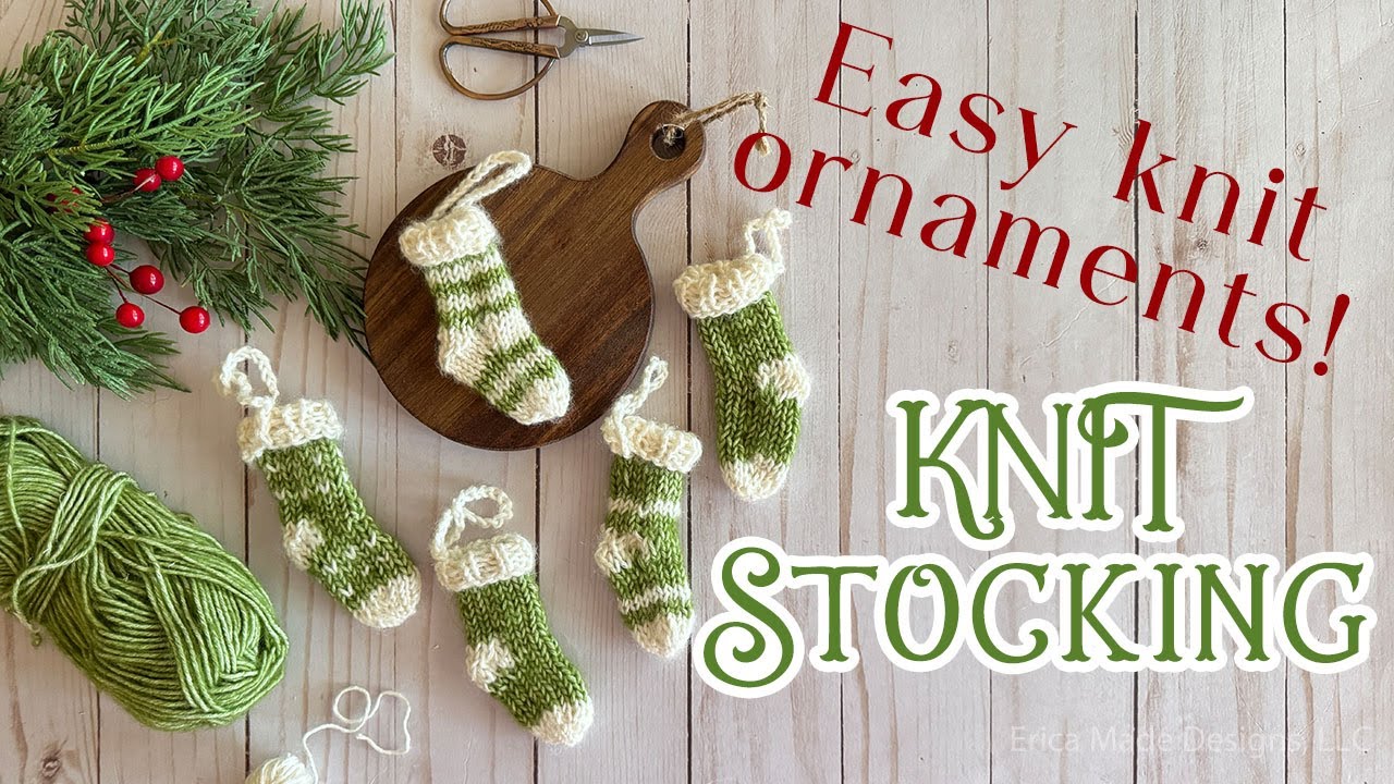 Easy Knit Stocking Ornaments Tutorial! (Beginner Friendly Knitting Tutorial!)