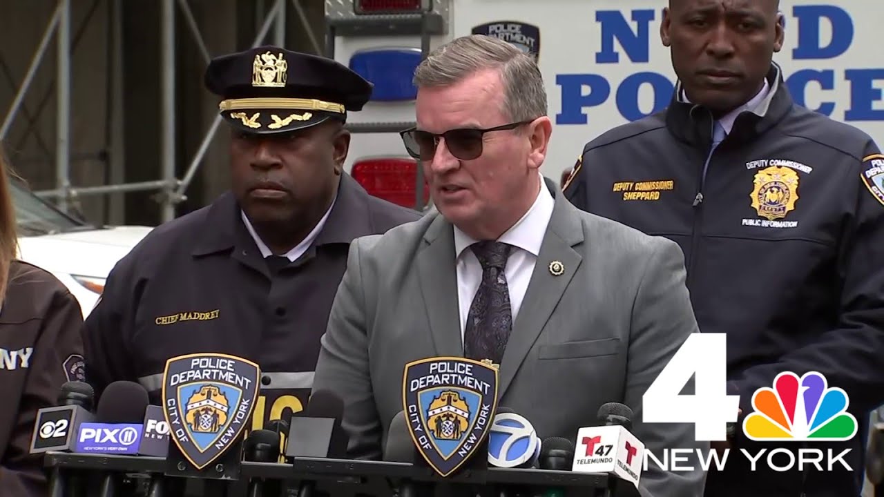 NYPD holds news conference after man sets himself on fire outside courthouse | NBC New York