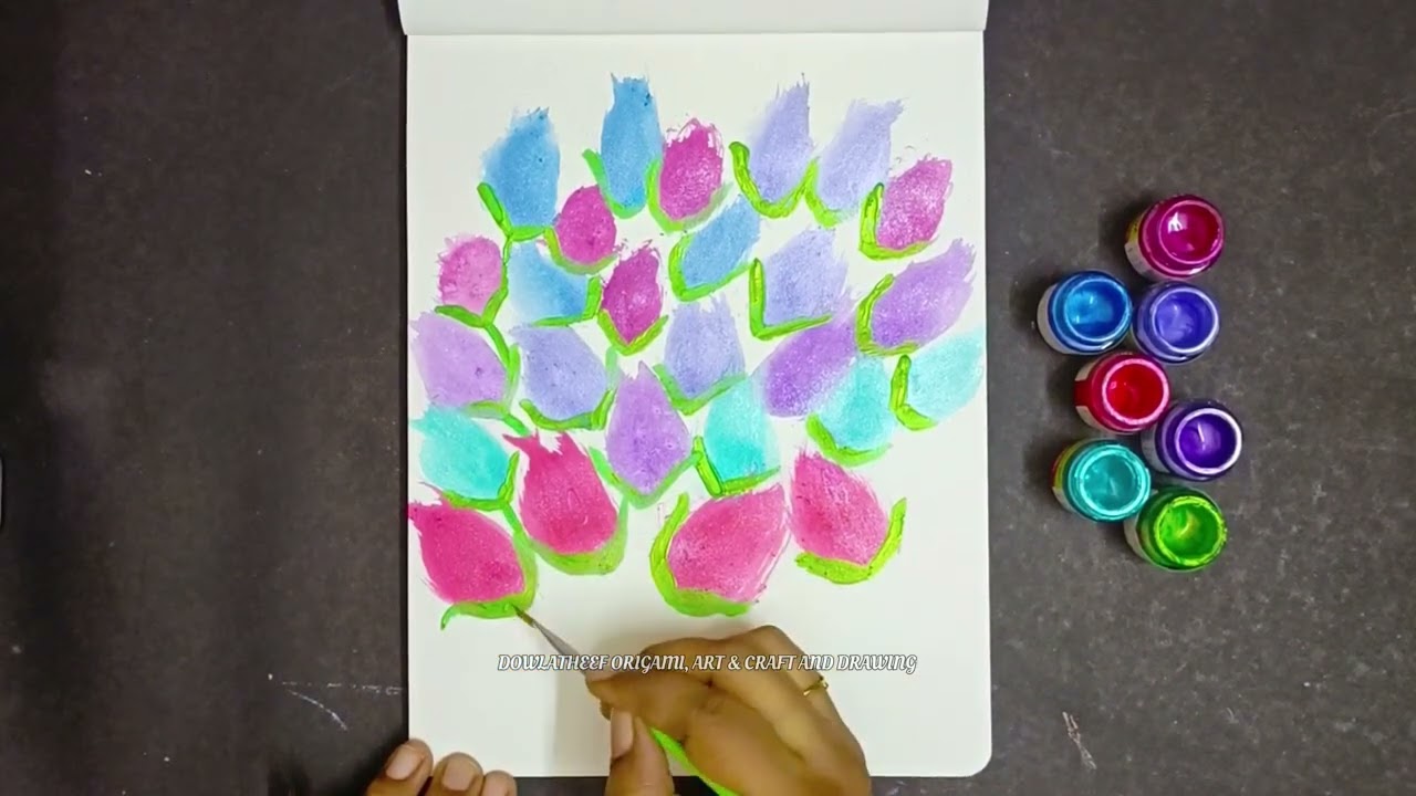 How to paint colorful buds #youtubedrawingvideo #budspainting #painting