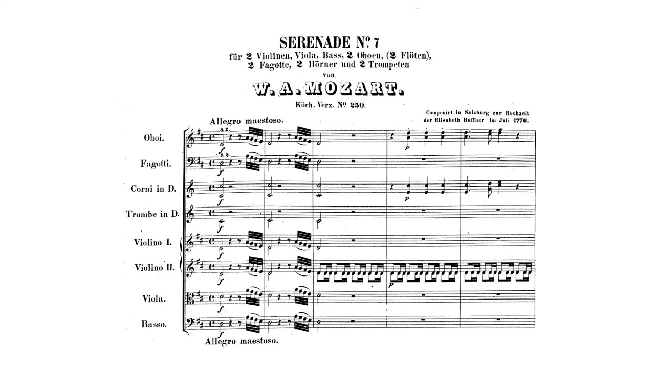 Mozart: Serenade No. 7 in D major, K. 250/248b 