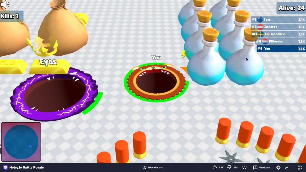 Champion in Another Battle: Holey.io Battle Royale: The War of Black Holes