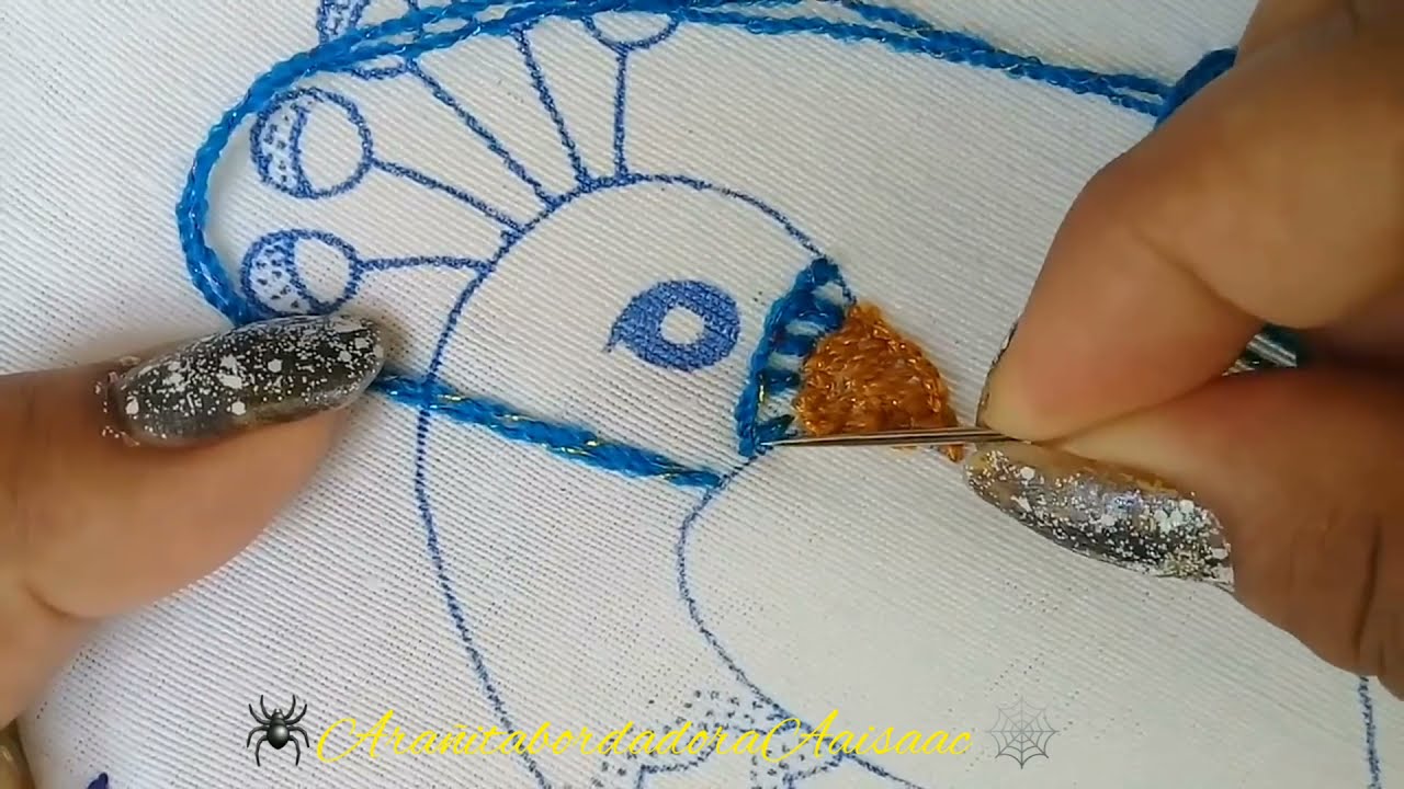 Mira Esta BORDADO Para Pavo Real, PUNTADAS para BORDADO de servilletas