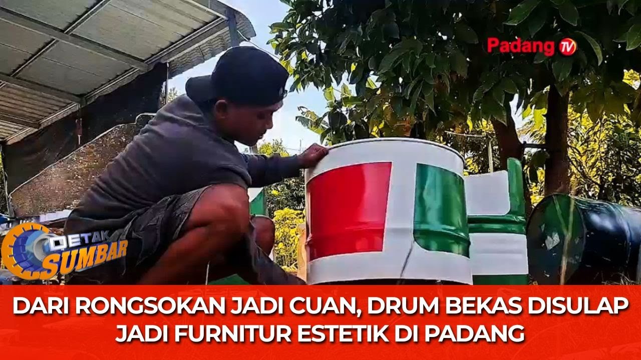 Kreatif! Pemuda Padang Sulap Drum Bekas Jadi Kursi Retro Bernilai Jutaan