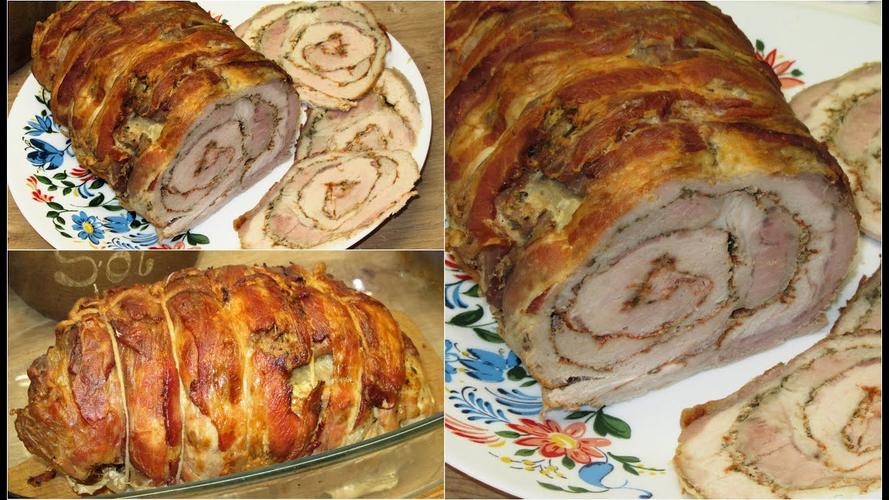 DOMOWA WĘDLINA -SCHAB pieczony w boczku wędzonym, delikatny , idealny na kanapki/rolada ze schabu