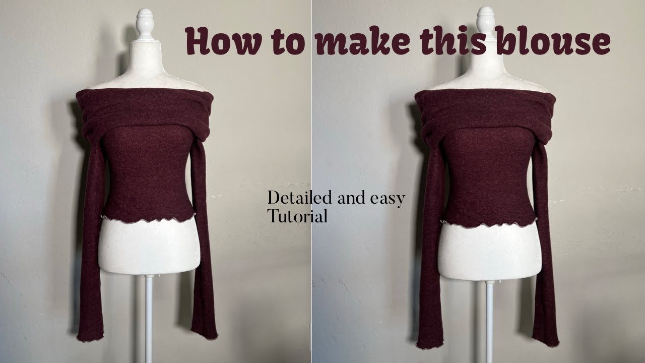 DIY off shoulder blouse easy sewing tutorial | Sewing for dummies