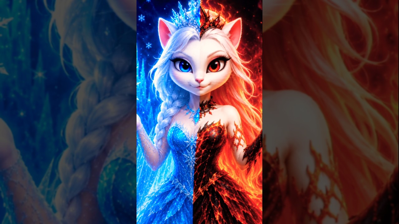 Ice Queen Angela Vs Fire Queen Angela Cosplay By Angela 2 #mytalkingangela2 #ice #fire #cosy #angela