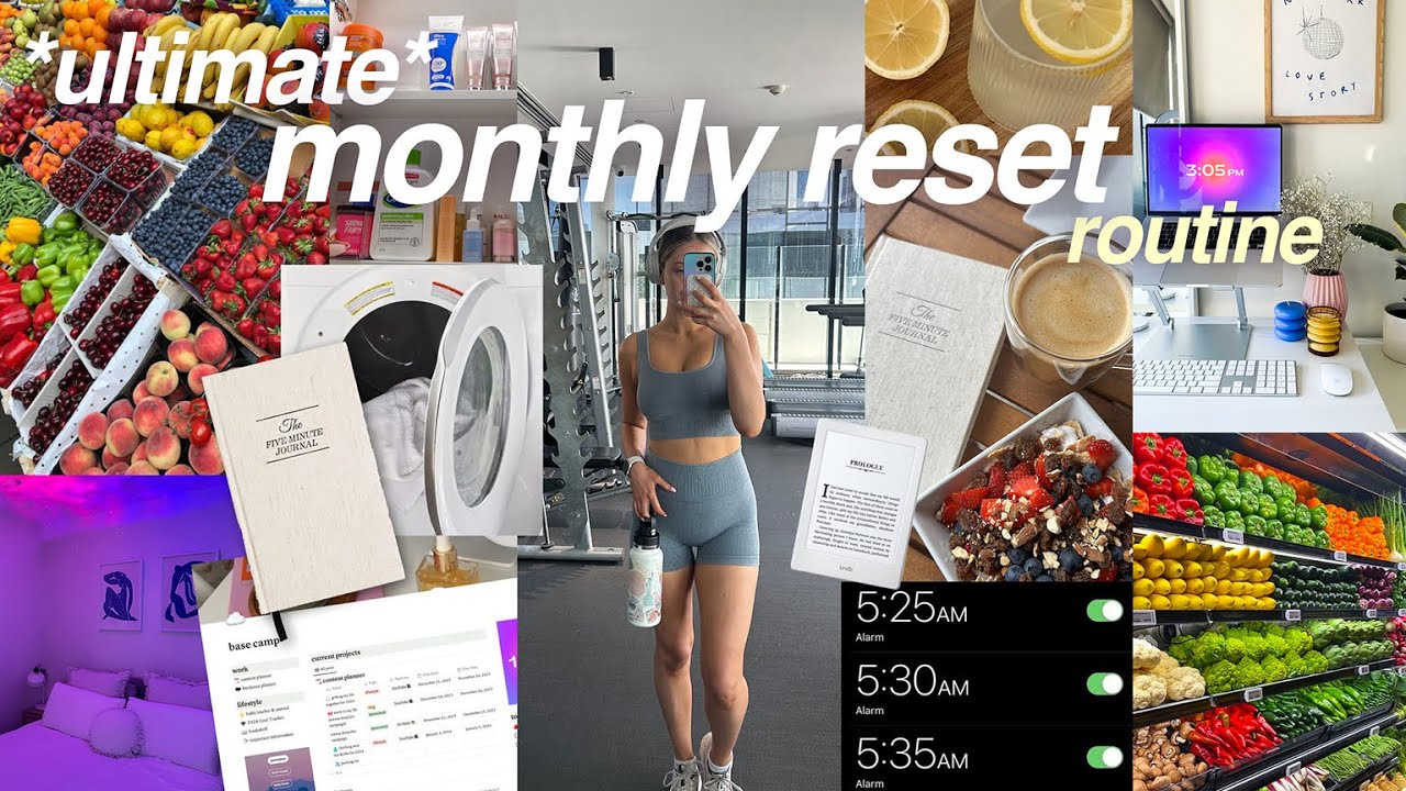ultimate MONTHLY RESET routine 🧼 🎧📝  *half year reset* | cleaning, organising, goals, groceries, etc