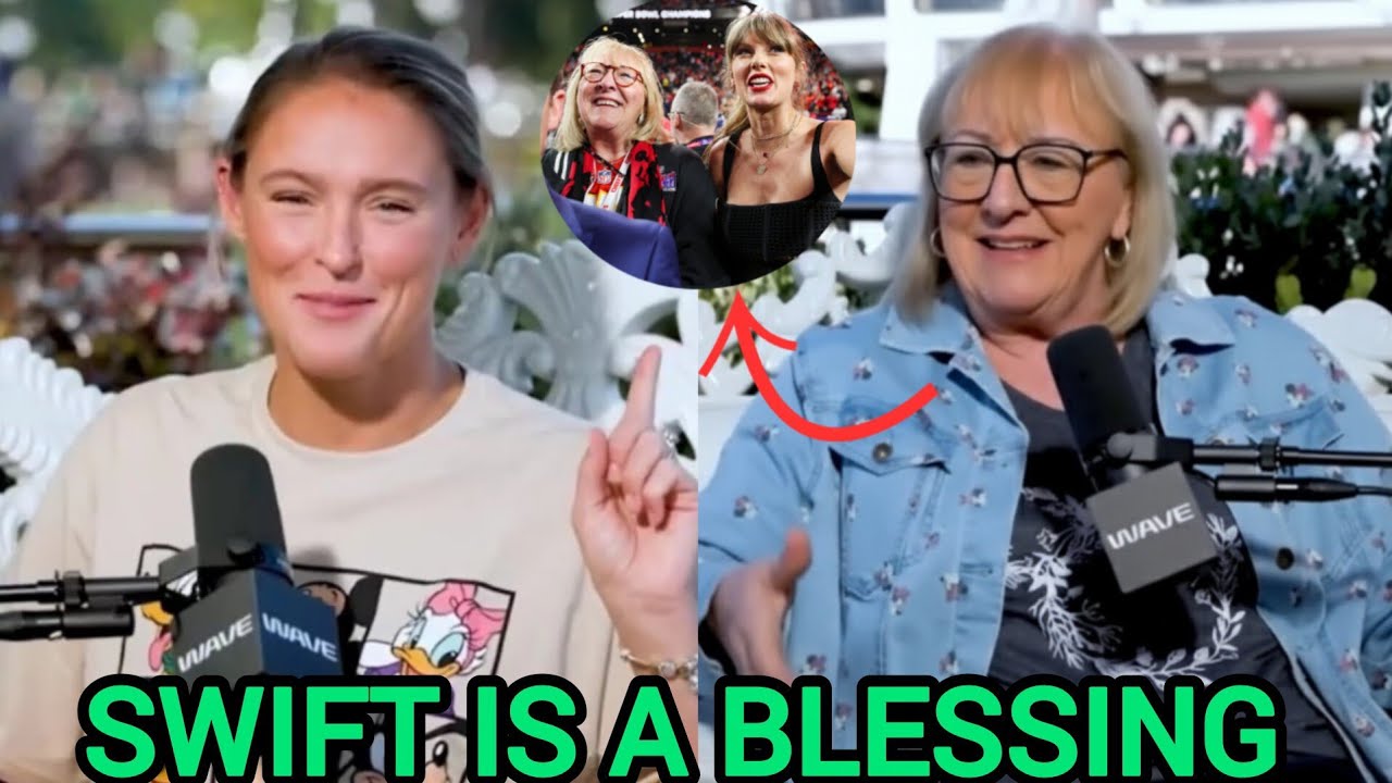 Kylie and Mom Donna Kelce discuss Taylor Swift and Travis Kelce Love on the Not Gonna Lie podcast.